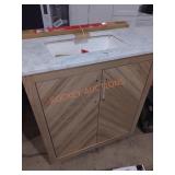 Glacier Bay Brown Vanity with Marble Top