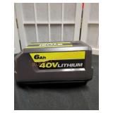 Ryobi 6AH 40V Lithium Battery Only