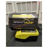 Ryobi 6AH 40V Lithium Battery and 40V Charger