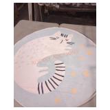 45" Blue Sleeping Cat Washable Soft Nursery Rug