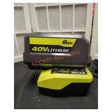 Ryobi 6AH 40V Lithium Battery and 40V Charger