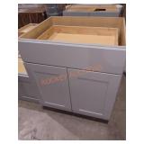 30" x 25" x 34" Grey Base Cabinet