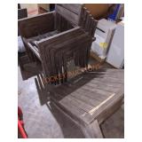 Wooden Patio Table with 6 Chairs