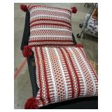 Hampton Bay 20" Square Throw Pillows Red/White