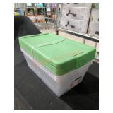 Sterilite 6qt Storage Totes 4pk, Green Lids