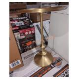 Metal turned accent table with gold finish