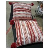 Hampton Bay 20" Square Throw Pillows Red/White