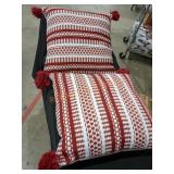 Hampton Bay 20" Square Throw Pillows Red/White
