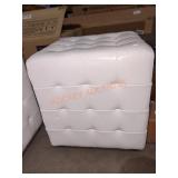 14" D x 14" W x 15" H White Cube Ottoman