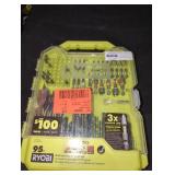 95 piece Ryobi drill and impact drive set