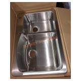 Glacier Bay 33 in. Drop-in/Undermount Double Sink