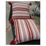 Hampton Bay 20" Square Throw Pillows Red/White