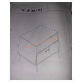 FUFU&GAGA 1-Drawer White Nightstand