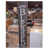 63" "Blessed" Painted Wooden Sign