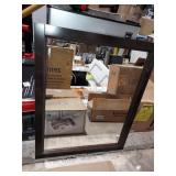 26" x 31.5" Brown Framed Mirror