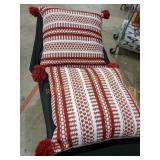 Hampton Bay 20" Square Throw Pillows Red/White