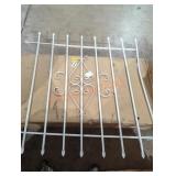 White aluminum metal fence piece