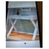 48" rectangular ivory 3 drawer writing desk