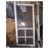 80" x 36" Wood White Screen Door