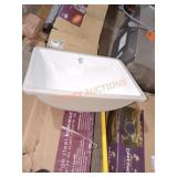 20"x15" White Undermount Sink