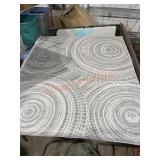 8ft x 5ft Grey Toned Circles Area Rug