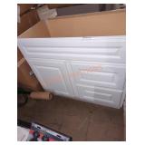 35.5" W x 21" D x 34" H white cabinet base