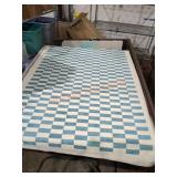 8ft x 5ft Blue and White Checkered Area Rug