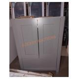 23 D x 24.5 W x 34 H gray cabinet