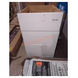 34.5 H x 24 D x 18 W white cabinet drawer base