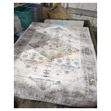 8ft x 5ft Brown and Blue Toned Area Rug