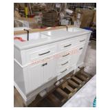 60" x 22" x 35" White Vanity w/ White Top