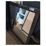 26"ï¿½32" Brown Wood Framed Mirror