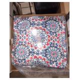 2-Piece Outdoor Chair Cushion Set, Floral/Navy