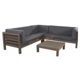 Noble House 2pc Wood Outdoor Sectional