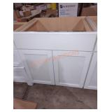 29.5 W x 25" D x 35" H white kitchen cabinet base