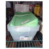 Set of 4 6 qt totes with green lids