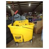 Rubbermaid Rolling Yellow Mop Bucket