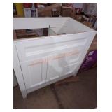 36" W x 22" D x 30" H white vanity