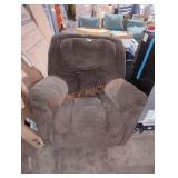 Brown rocking reclining chair with side handle