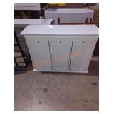 37" W x 13" D x 36" H white cabinet