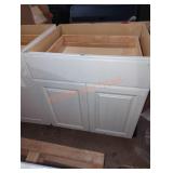 30" W x 25" D x 34" H white kitchen cabinet base