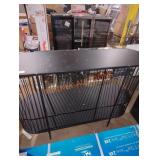 Black metal cage like shelf 47" W x 13" D x 33.5"