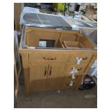 35" x 21.5" x 34" Brown Vanity Base Only