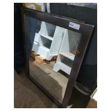 26"ï¿½32" Brown Wood Framed Mirror