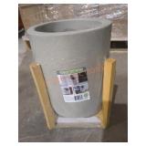 8.8" Grey Cylinder Planter With Stand