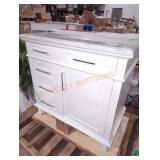 36"Wï¿½22"Dï¿½35"H Bathroom Vanity, White/Marble