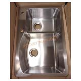 Glacier Bay 33" Steel Drop-in Double Bowl Sink