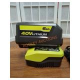 RYOBI 40V 6AH Battery and 40V Charger Combo