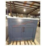 36" W x 22" D x 34.5" H Blue Vanity with Top