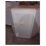 White corner cabinet 33" W x 22" D x 31" H